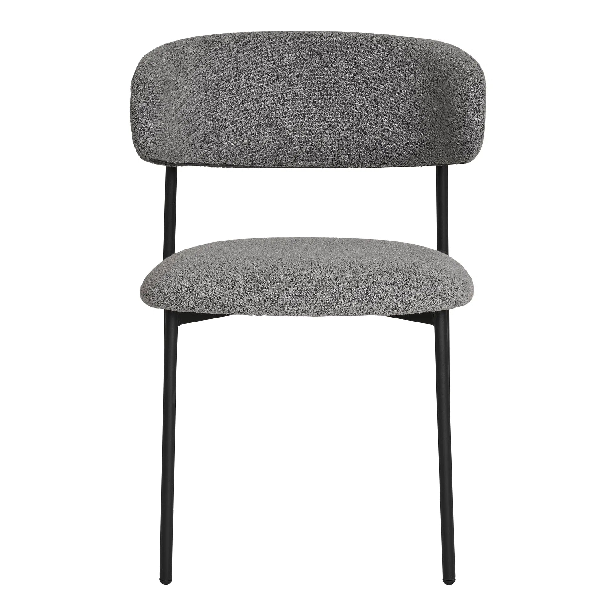 2er Set - Designer Stuhl Lorezo Bouclé Grau