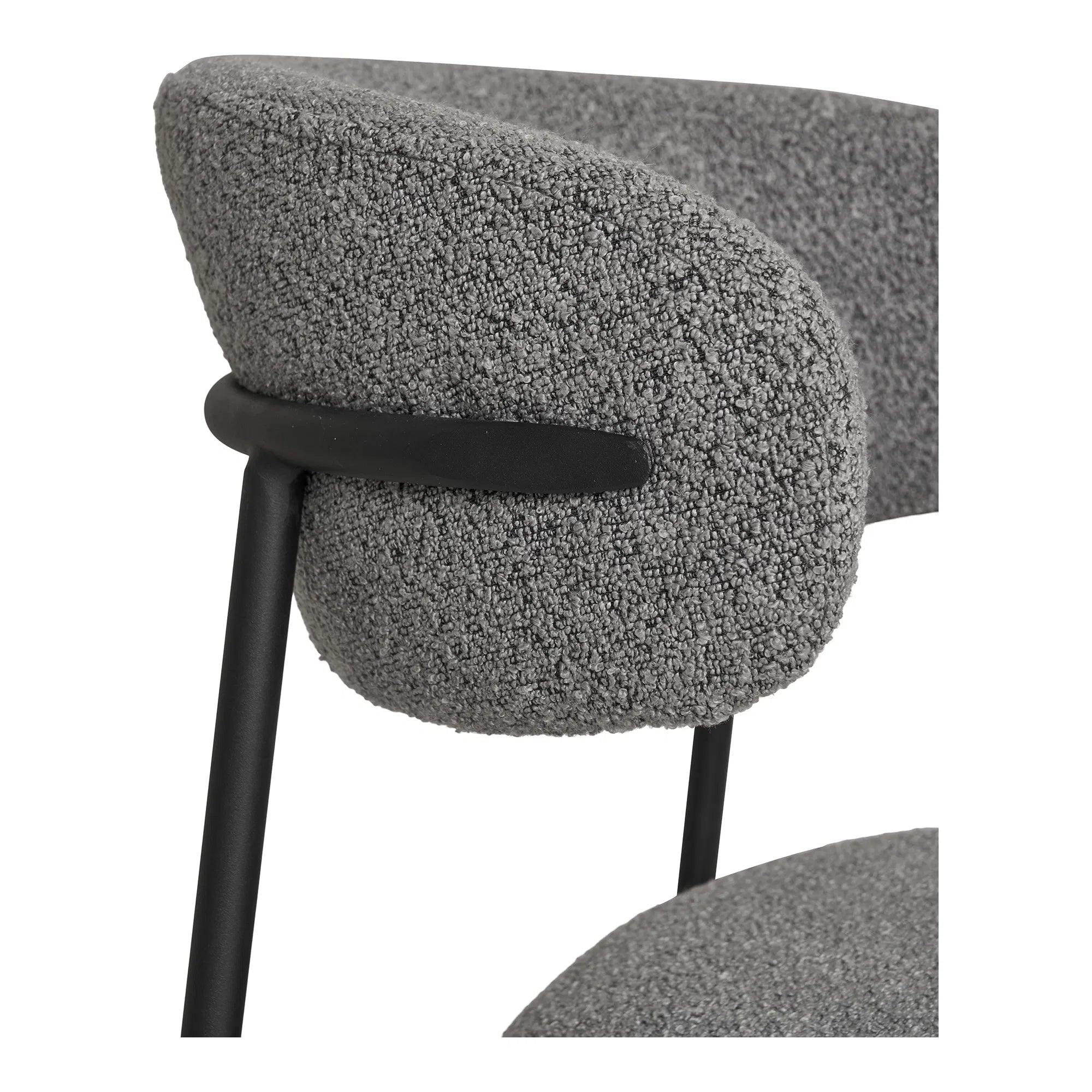 2er Set - Designer Stuhl Lorezo Bouclé Grau