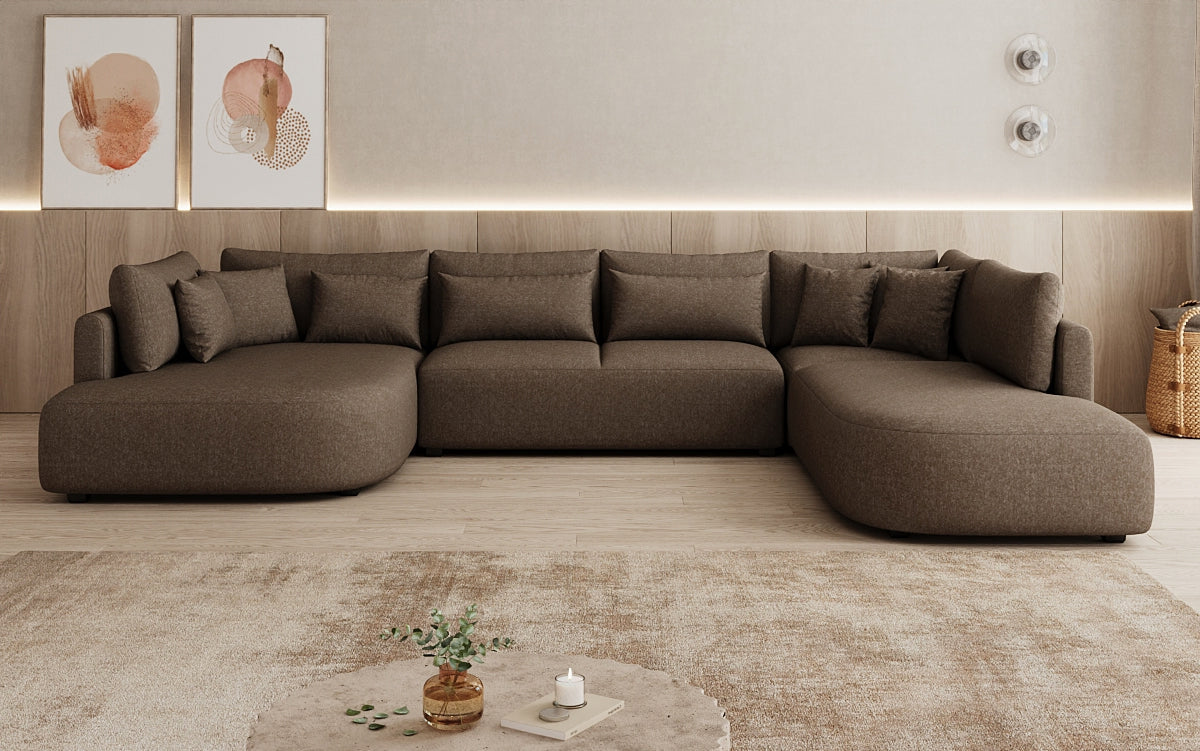 Designer Sofa Ando - Wohnlandschaft in Strukturstoff