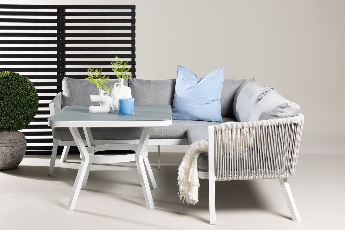 Garten Loungeset Lindsay - Wahlweise in Schwarz/Grau oder Weiß/Grau