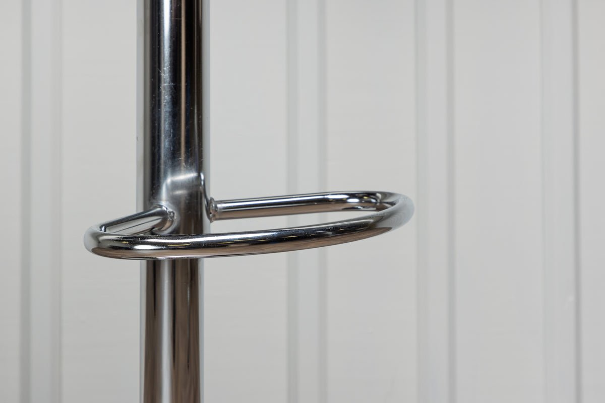 2er Set - Barhocker Johanna verchromt mit schwarzem Sitz