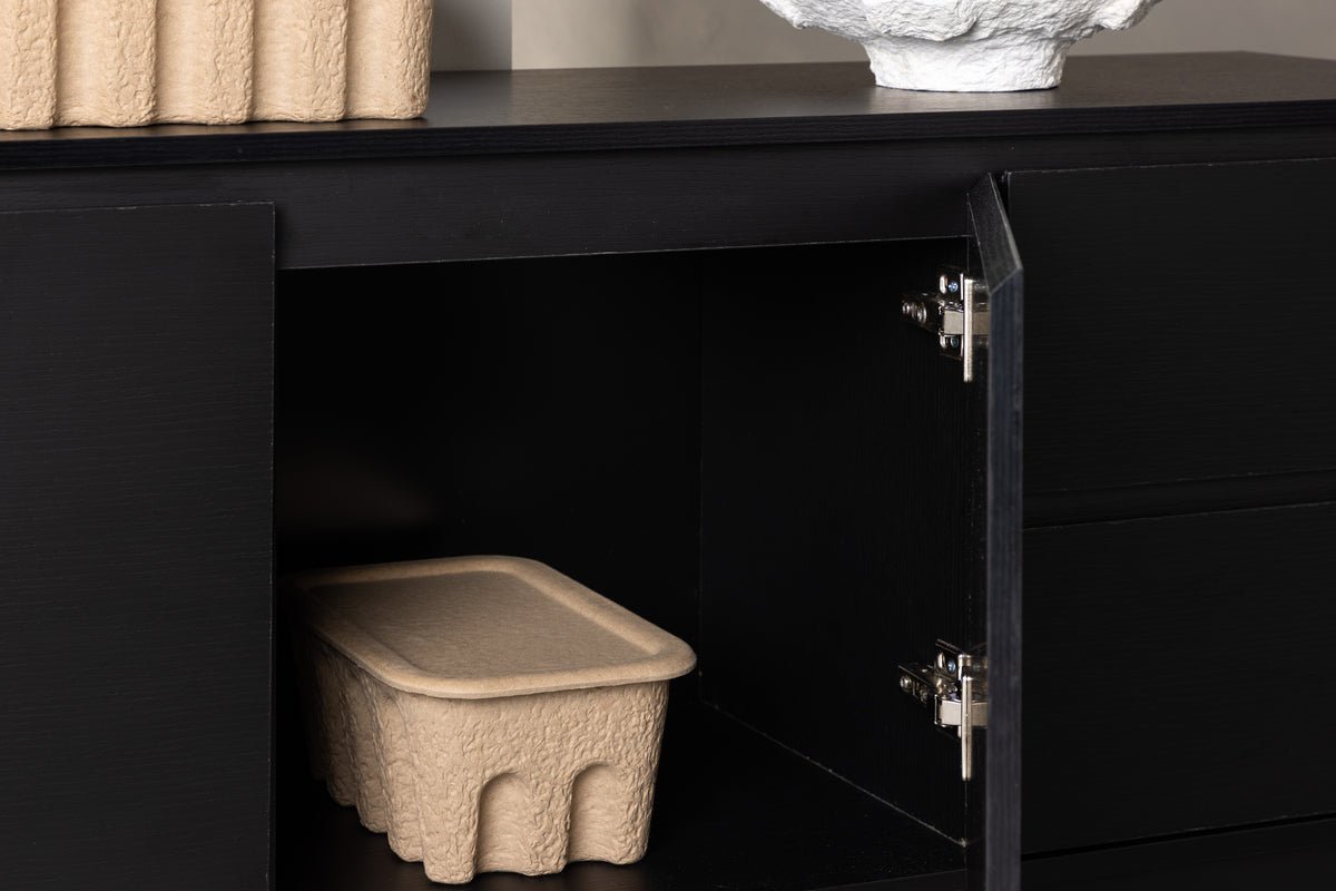 Designer TV-Lowboard Modano – Schwarz matt oder Walnussoptik