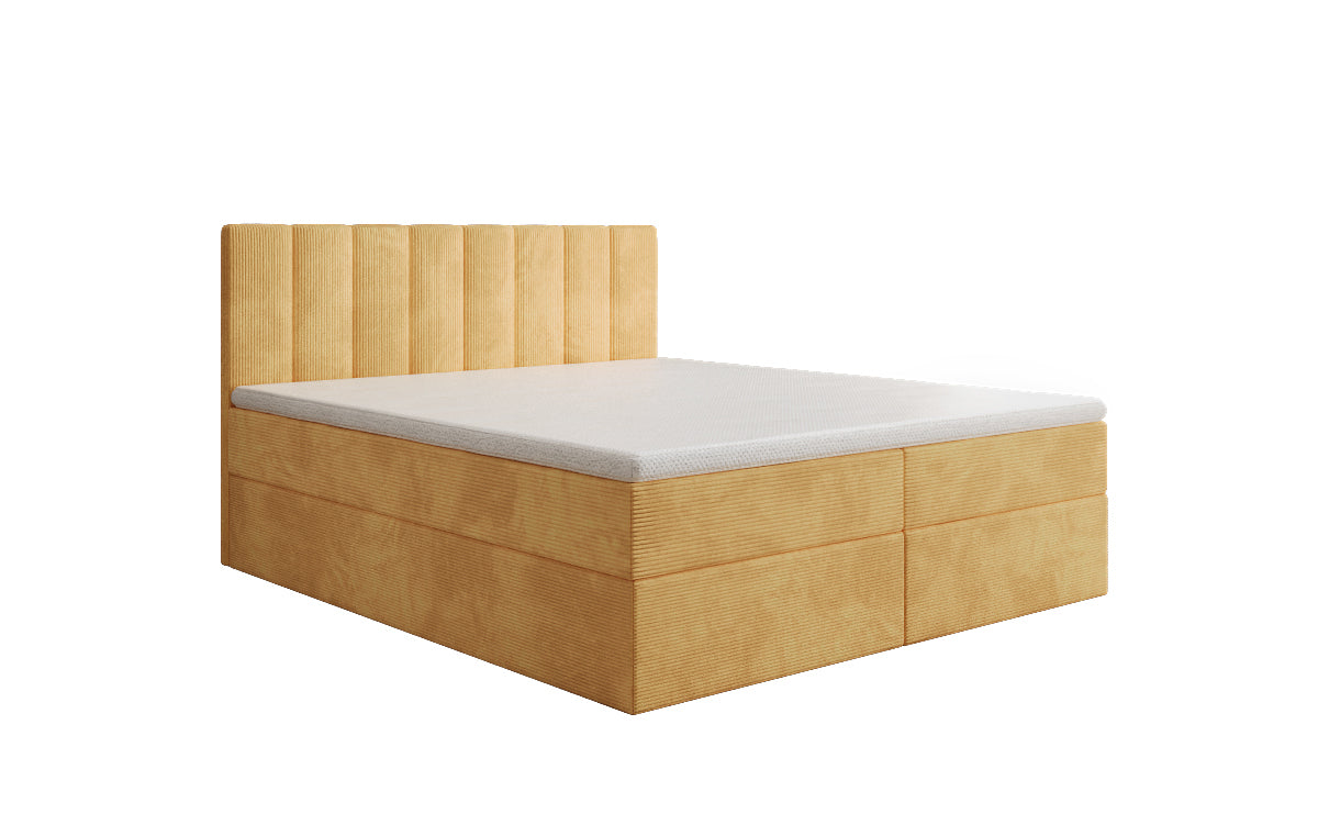 Boxspringbett Sofia in Cord mit Stauraum