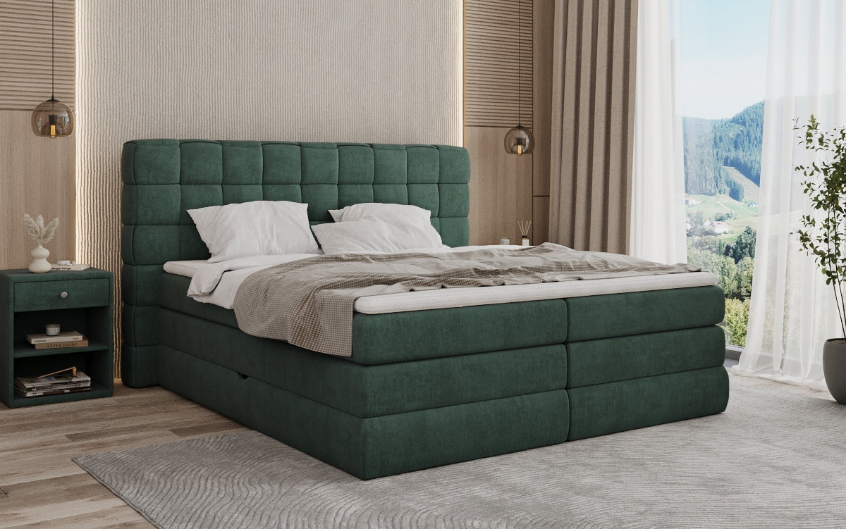 Boxspringbett Trama mit Stauraum in Samt