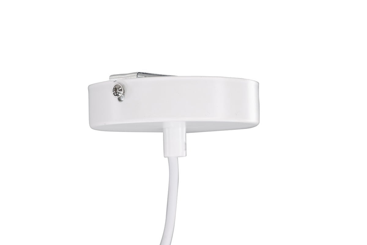 Pendelleuchte „Pilanesberg-Weiß" – Lampenschirm aus künstlichen Federn