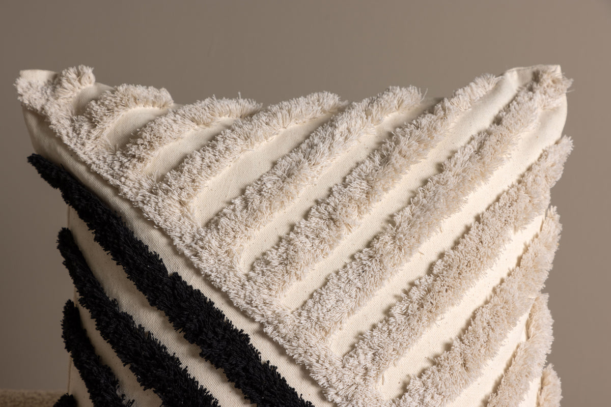 Kissenbezug Zorro - 45x45 cm mit weiß-schwarzem Muster