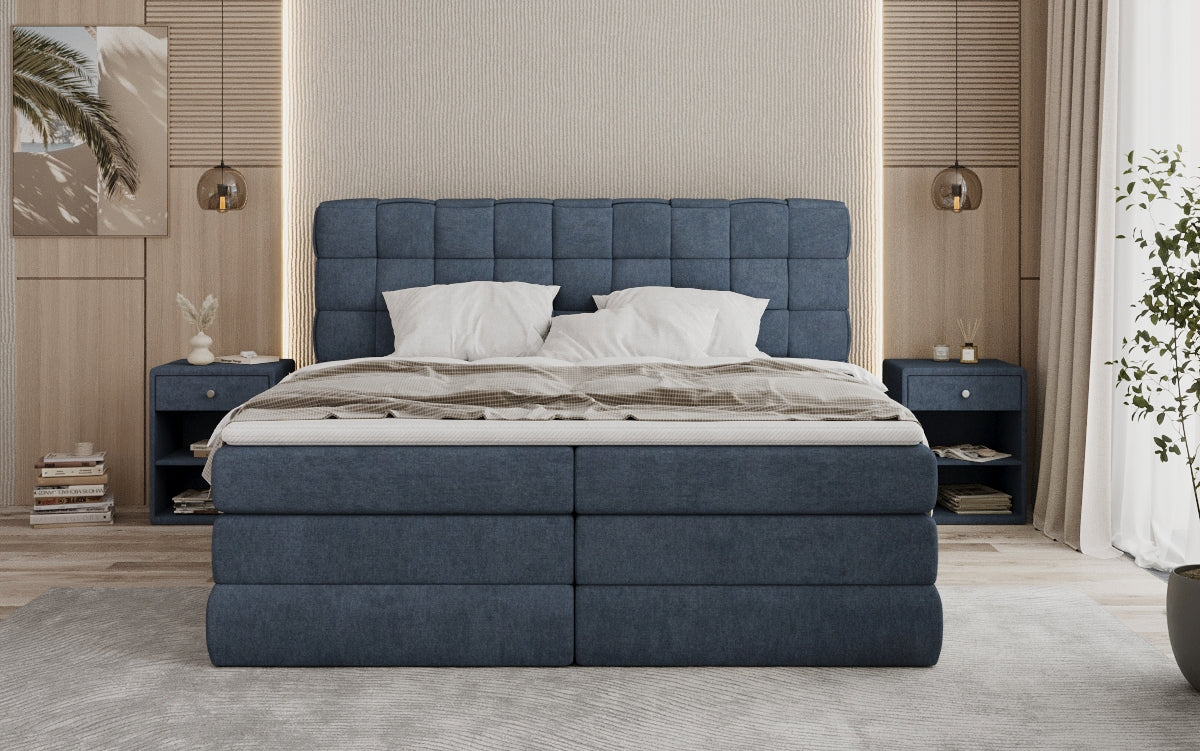 Boxspringbett Trama mit Stauraum in Stoff