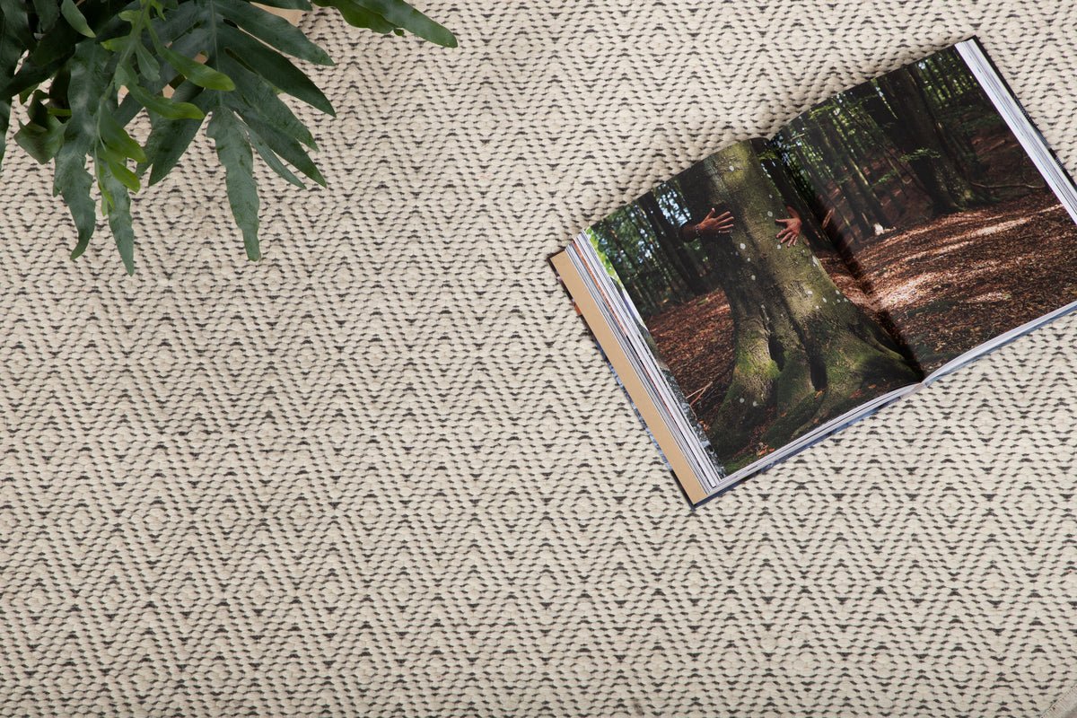 Teppich Naveen – rund in Beige aus Polyester & Baumwolle