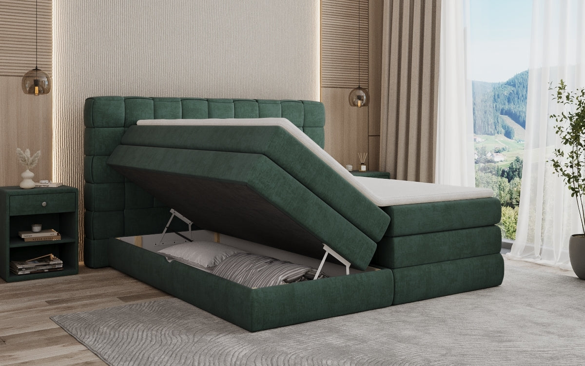 Boxspringbett Trama mit Stauraum in Samt