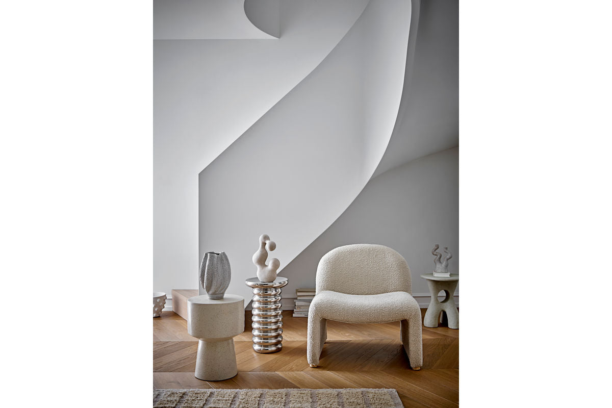 Beistelltisch Porto – Steingut in Silberoptik