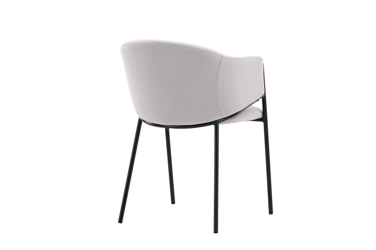 2er Set - Stuhl Calyra mit hellgrauem Samtstoff