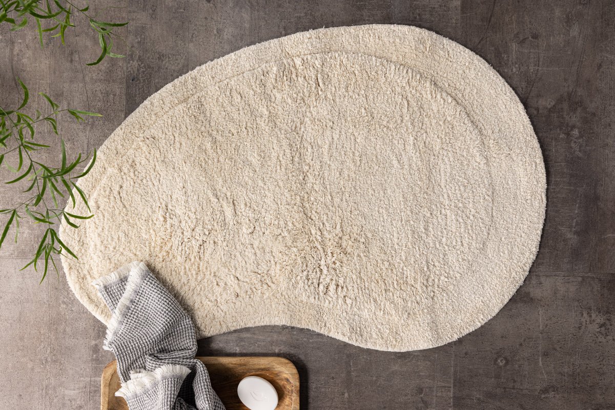 Teppich Noah – handgefertigt in Beige aus Baumwolle