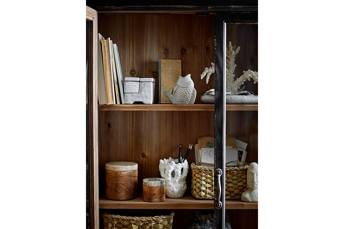 Vase "Cliff" - weiße Steingut Vase