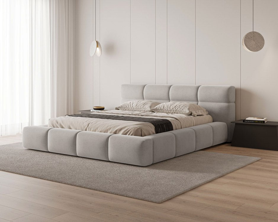 Designer Polsterbett Lora Samt mit Stauraum