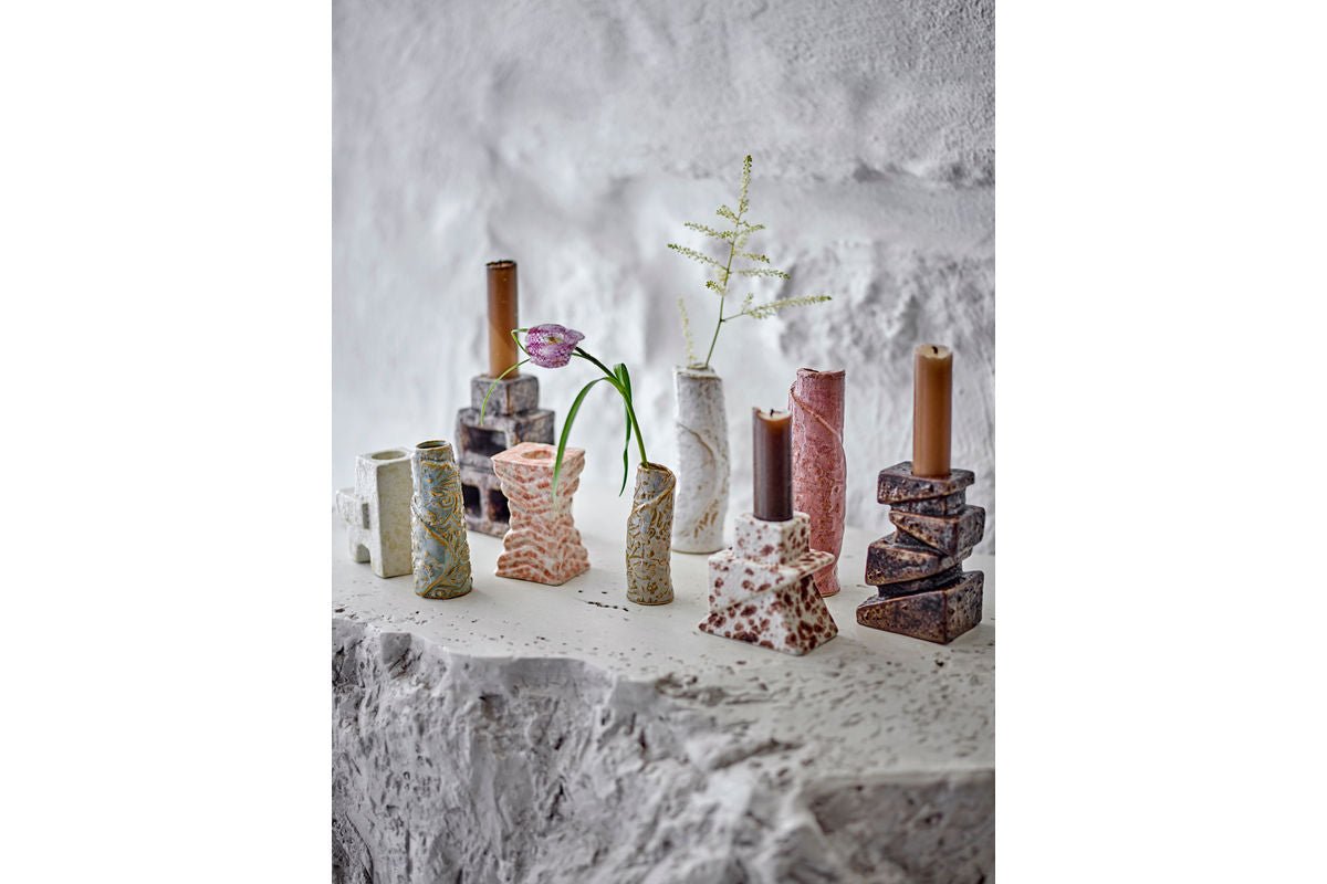 Vase „Tavik“ – Steingut mit reaktiver Glasur (4er-Set)