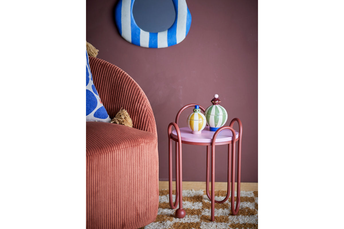 Beistelltisch Kalea – lackiertes Metall in Rot