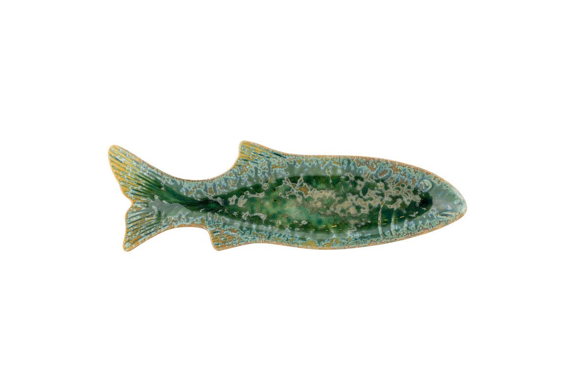 Servierplatte Eirun - aus Steingut gefertigt - Fischform