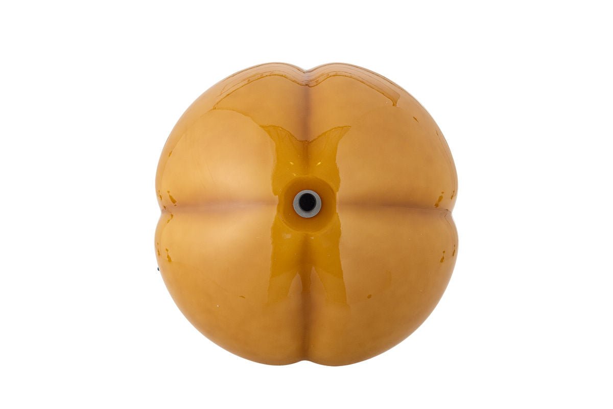 Tischlampe Solaro – Gebogener Glasschirm in warmem Gelb