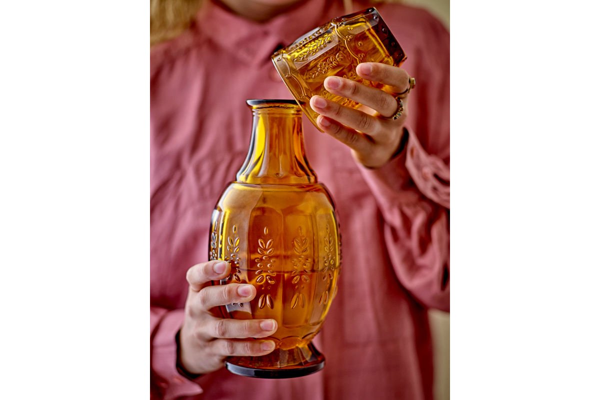 Dekanter- & Gläser-Set Lior – Glas in warmen Bernsteinton