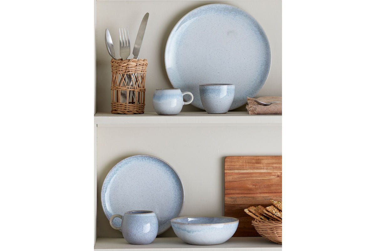 Frühstücksset Liora – Steingut mit strukturierter Glasur (12-teilig)