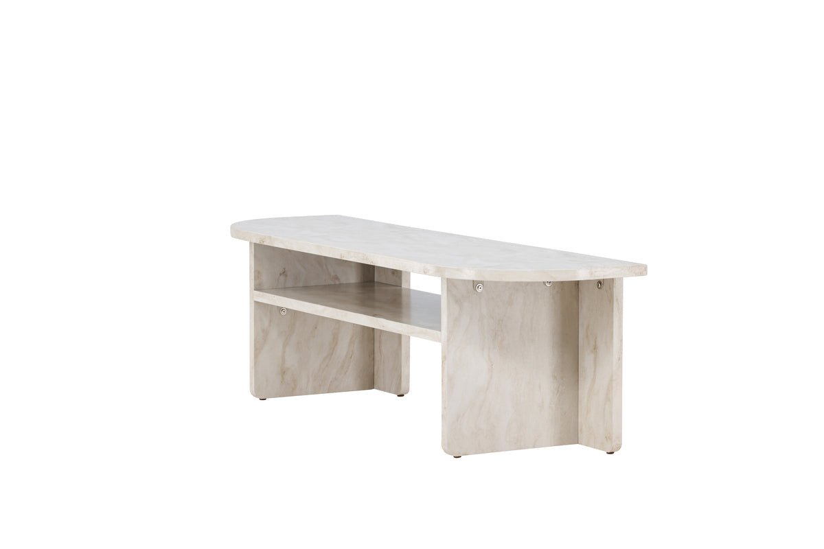Designer TV-Lowboard Larenzo - Beige in Marmoroptik