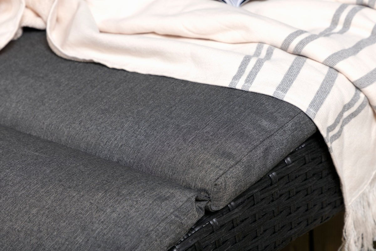 Garten Sonnenliege Queen - aus synthetischem Rattan inkl. Kissen