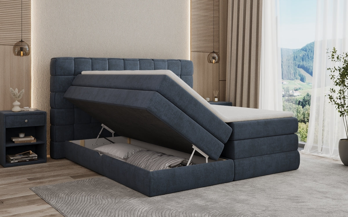 Boxspringbett Trama mit Stauraum in Samt