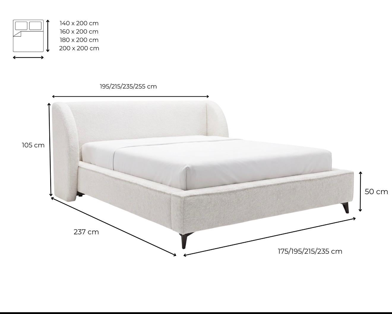 Designer Polsterbett Freya in Samt mit Stauraum