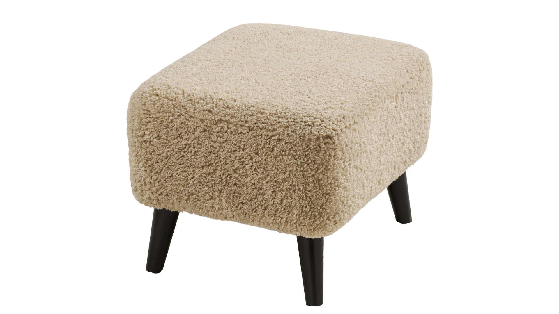 Beistellhocker Lumi - mit schwarzen Metallbeinen