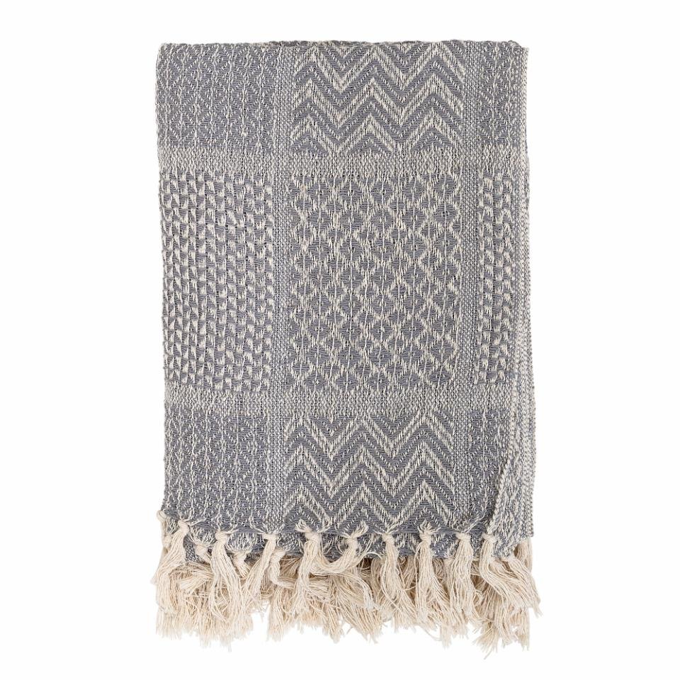Überwurfdecke Ahora – Grau, aus recycelter Baumwolle