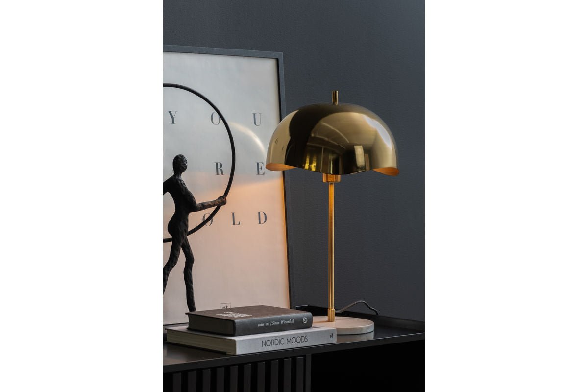 Tischlampe Vindor - Designleuchte aus Eisen mit Wellenschirm
