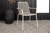 2er Set - Gartenstuhl Amy aus Aluminium in Schwarz, Beige