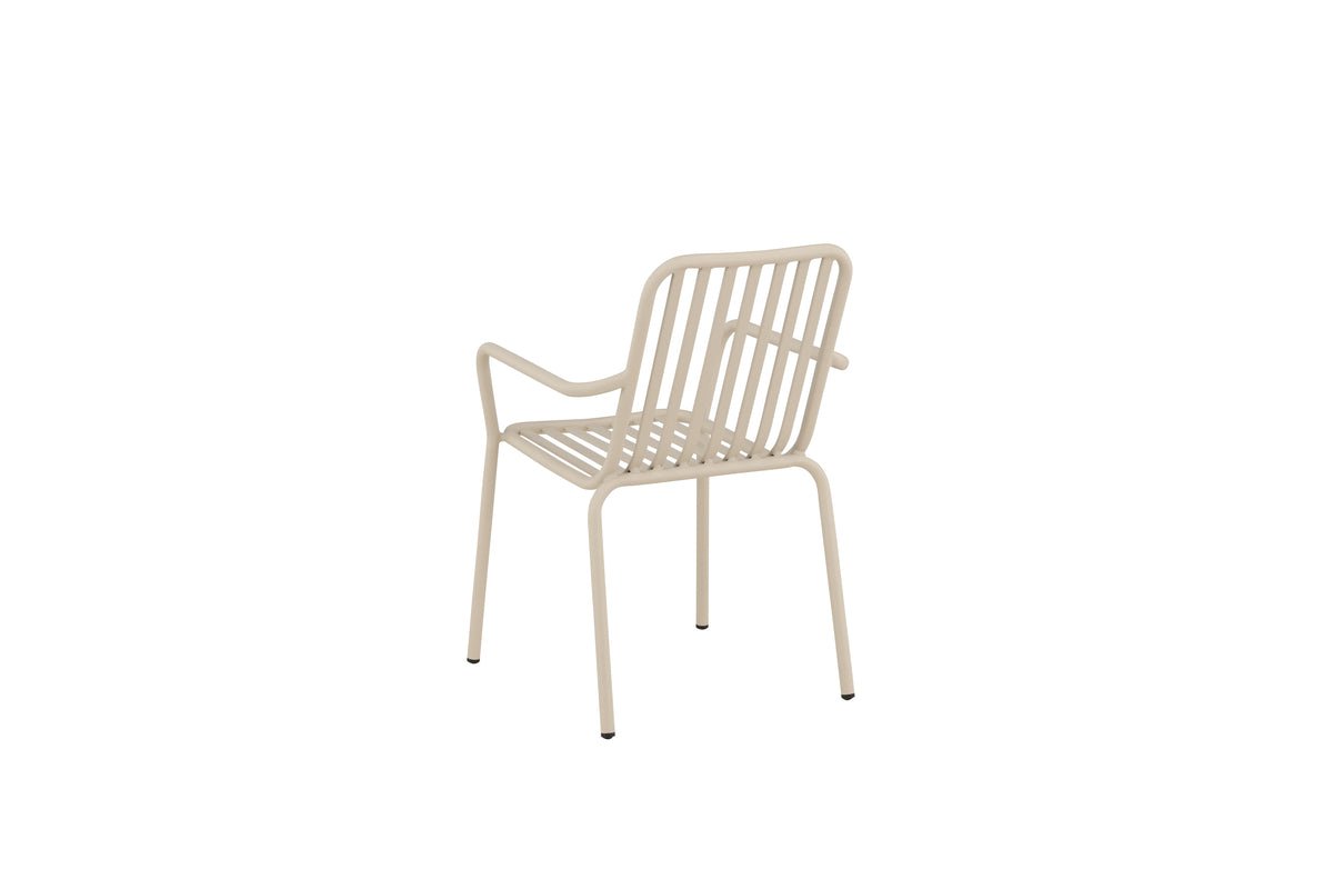2er Set - Gartenstuhl Amy aus Aluminium in Schwarz, Beige
