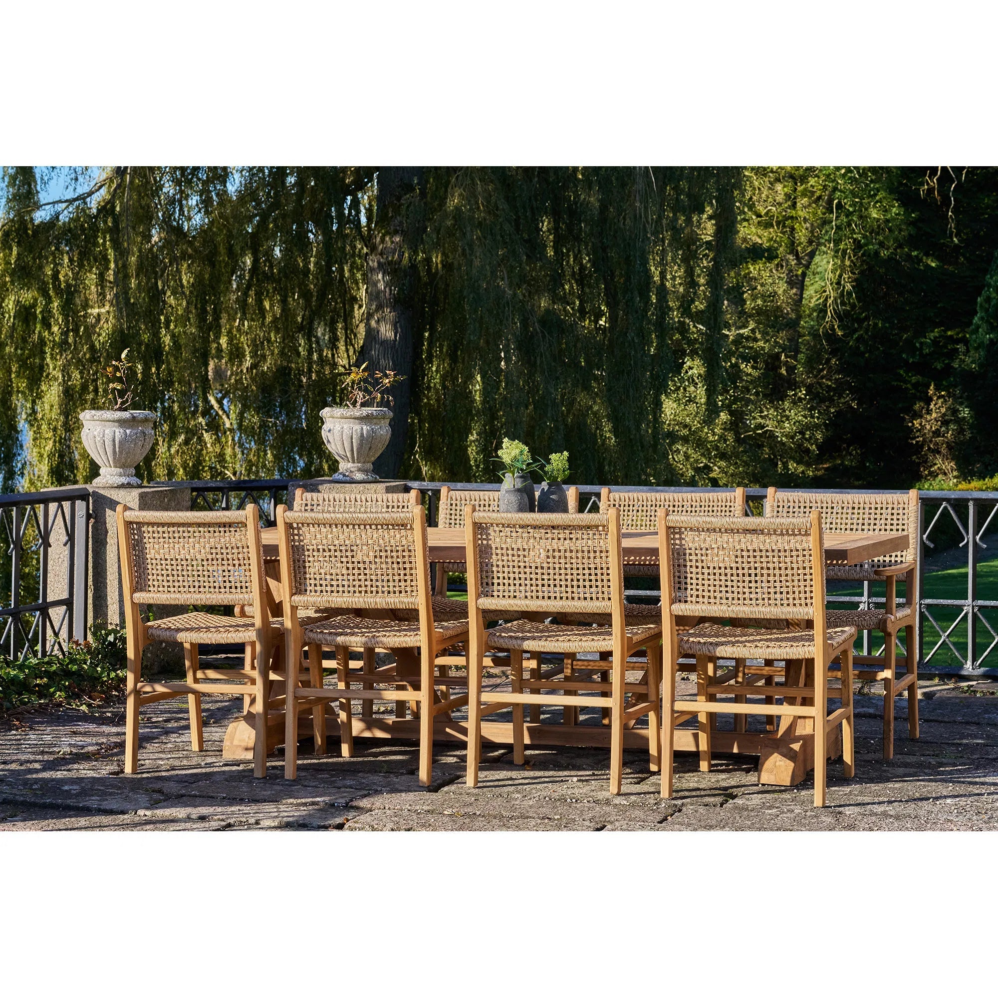 2er Set - Gartenstuhl Capri ohne Armlehne aus Teakholz