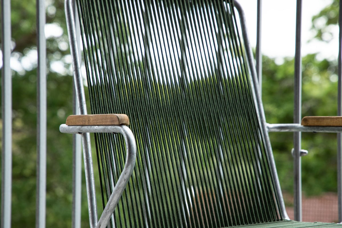 2er Set - Gartenstuhl Malta aus Metall, farbiges Seilgeflecht