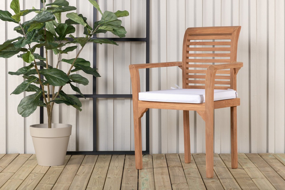 2er Set Gartenstuhl Tansania - aus massivem, poliertem Teakholz