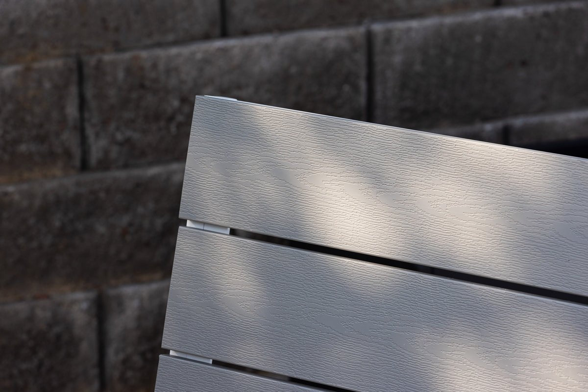 2er Set - Gartenstuhl Vita in Weiß/Grau aus Aluminium und Aintwood-Sitzfläche