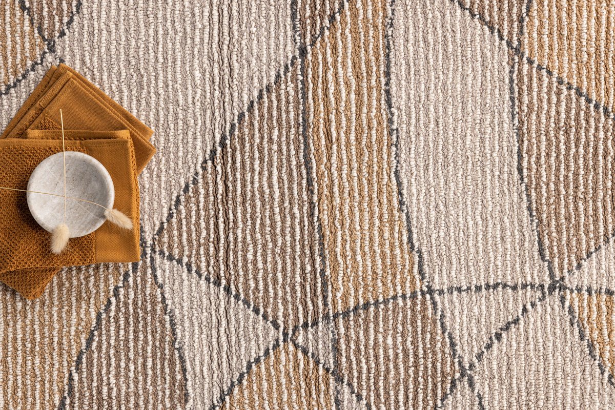 Badematte Canggu - in warmen Sand- und Grautönen aus natürlicher Baumwolle