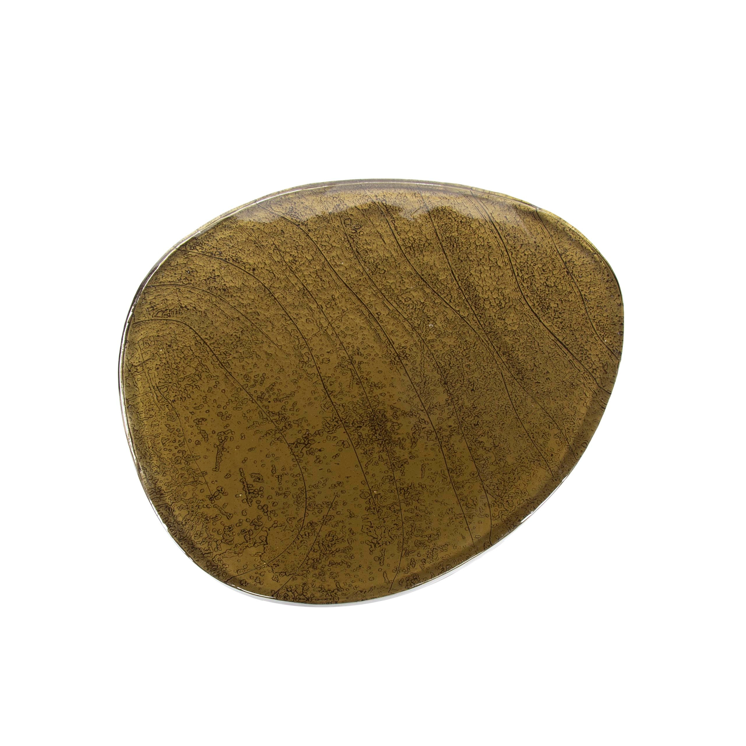 Couchtisch Elysium - Größe L in Antikkupfer oder Antikgold mit Gussglas