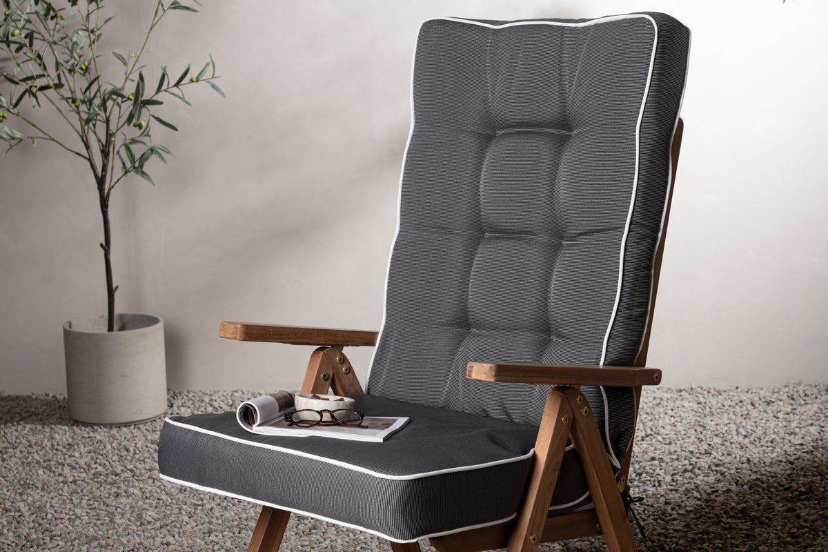 Garten 3er Set - Stuhlkissen Jill aus Polyester, Dunkelgrau