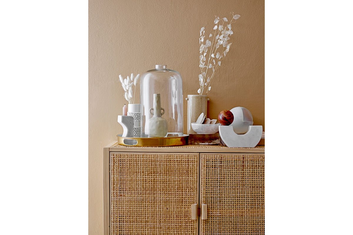 Vase "Snow" - weiße Steingutvase