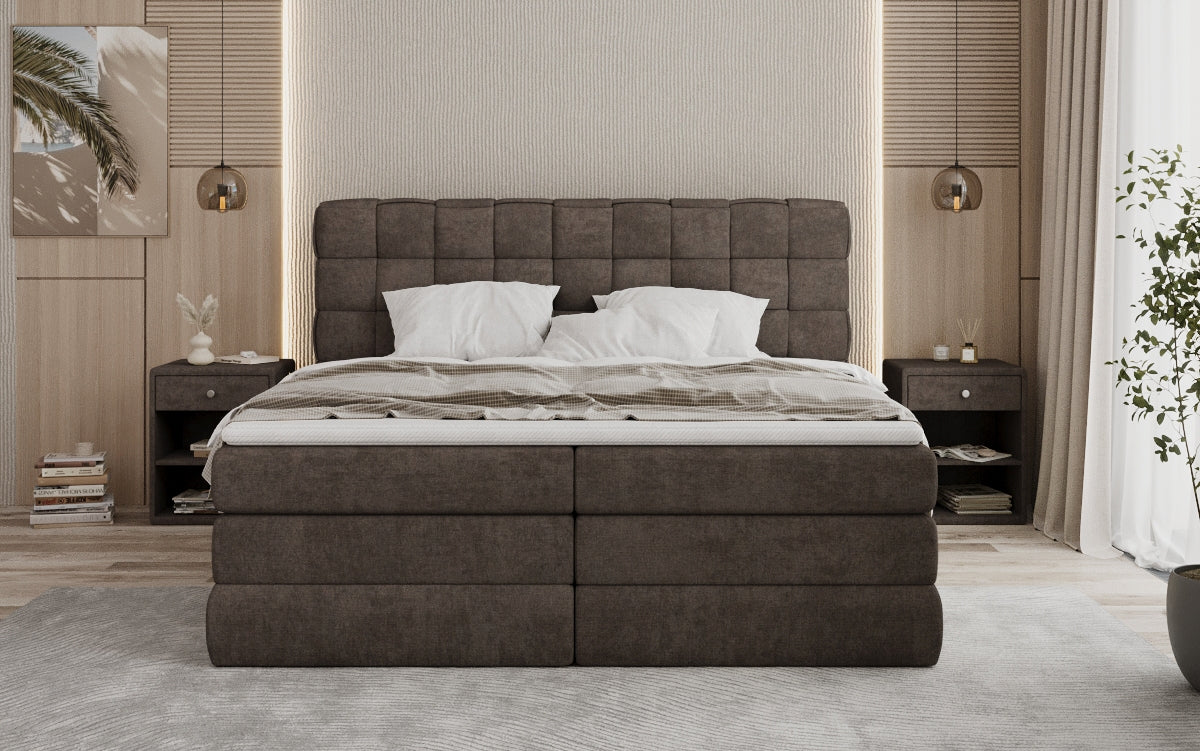 Boxspringbett Trama mit Stauraum in Stoff