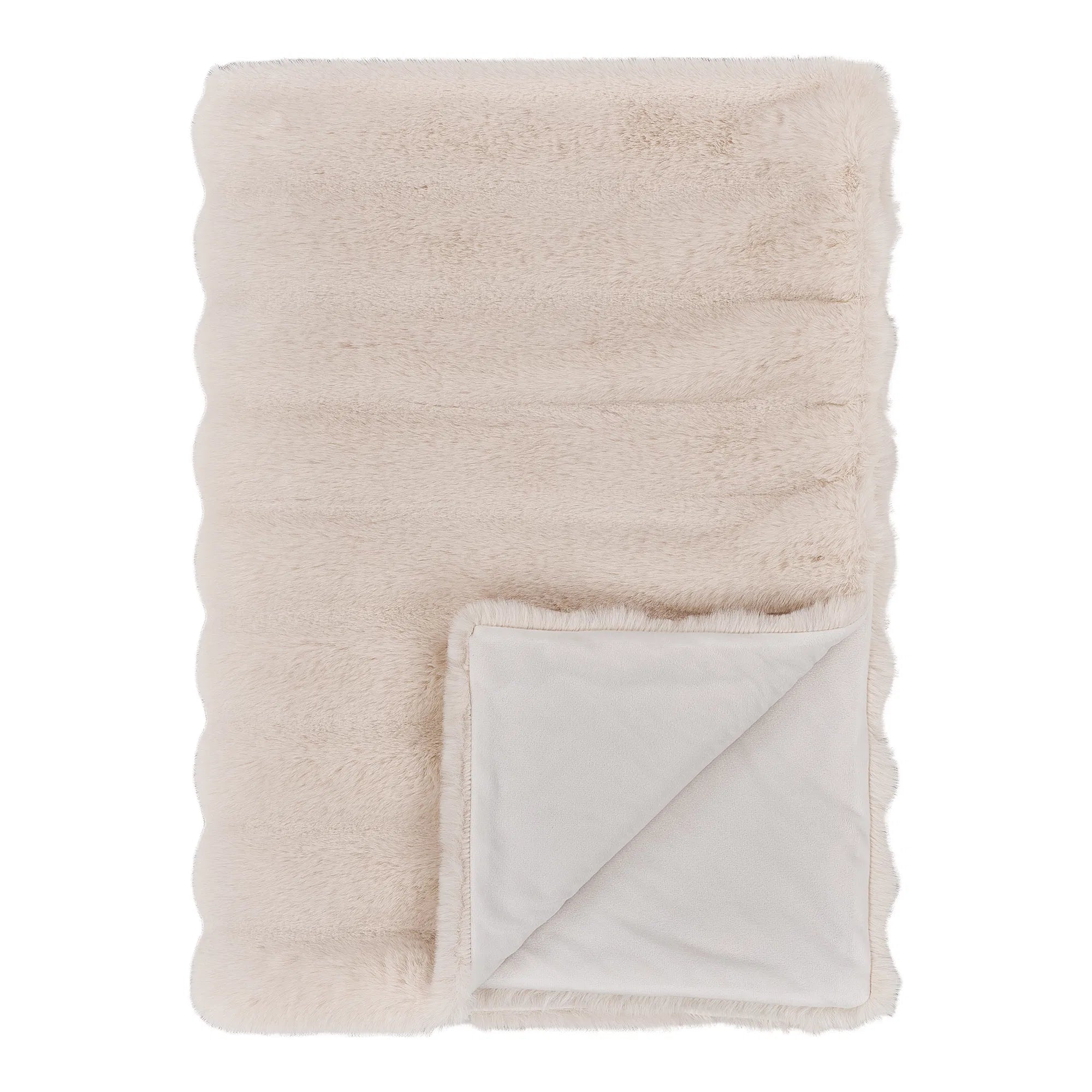 Flausch - Tagesdecke Tao aus Kunstfell Beige 130x180 cm