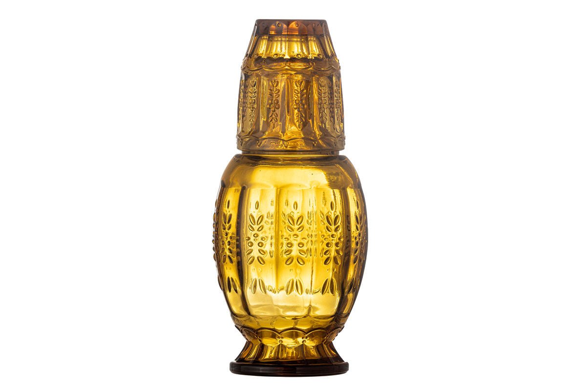 Dekanter- & Gläser-Set Lior – Glas in warmen Bernsteinton