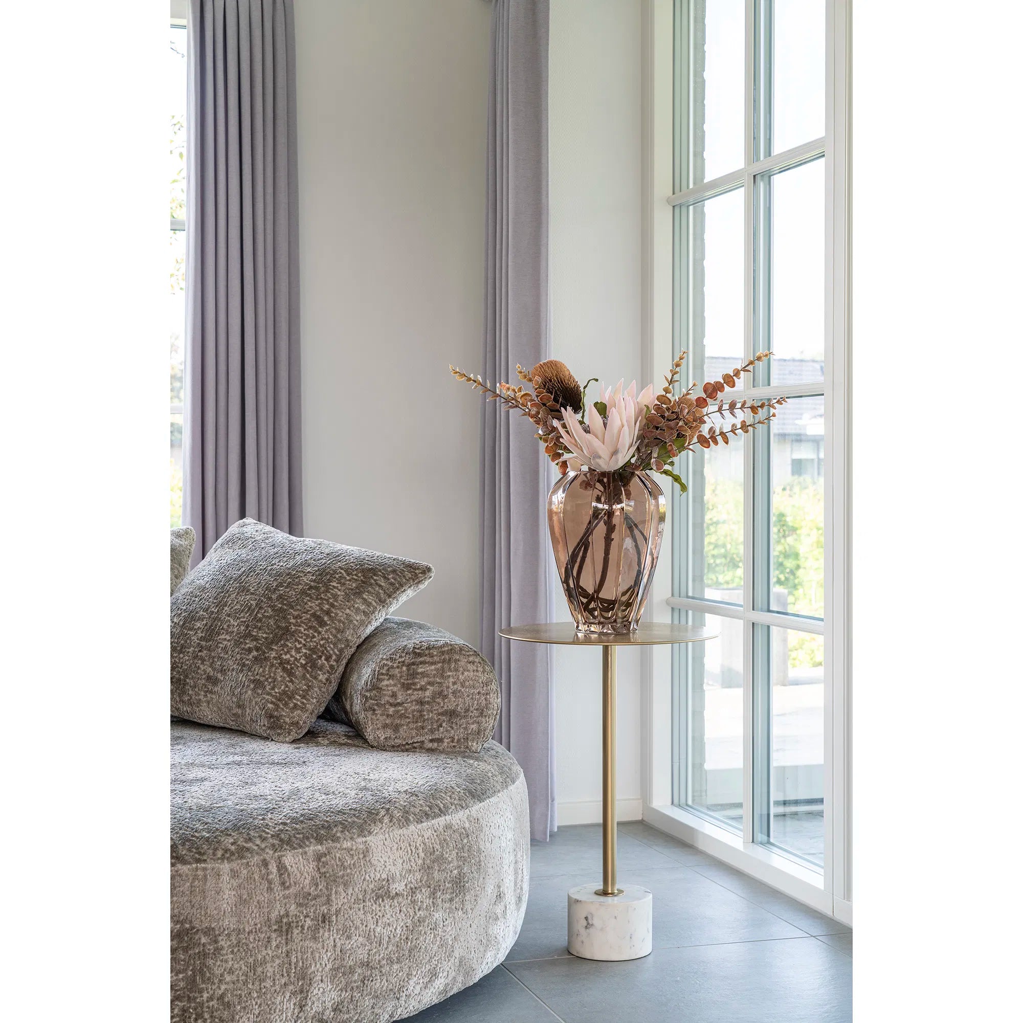 Vase „Oliviera“ – Rauchbraunes Glas