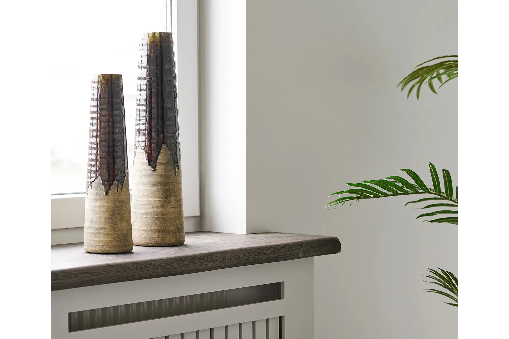 Vase Jorvane - edle Keramikvase in braun - klein