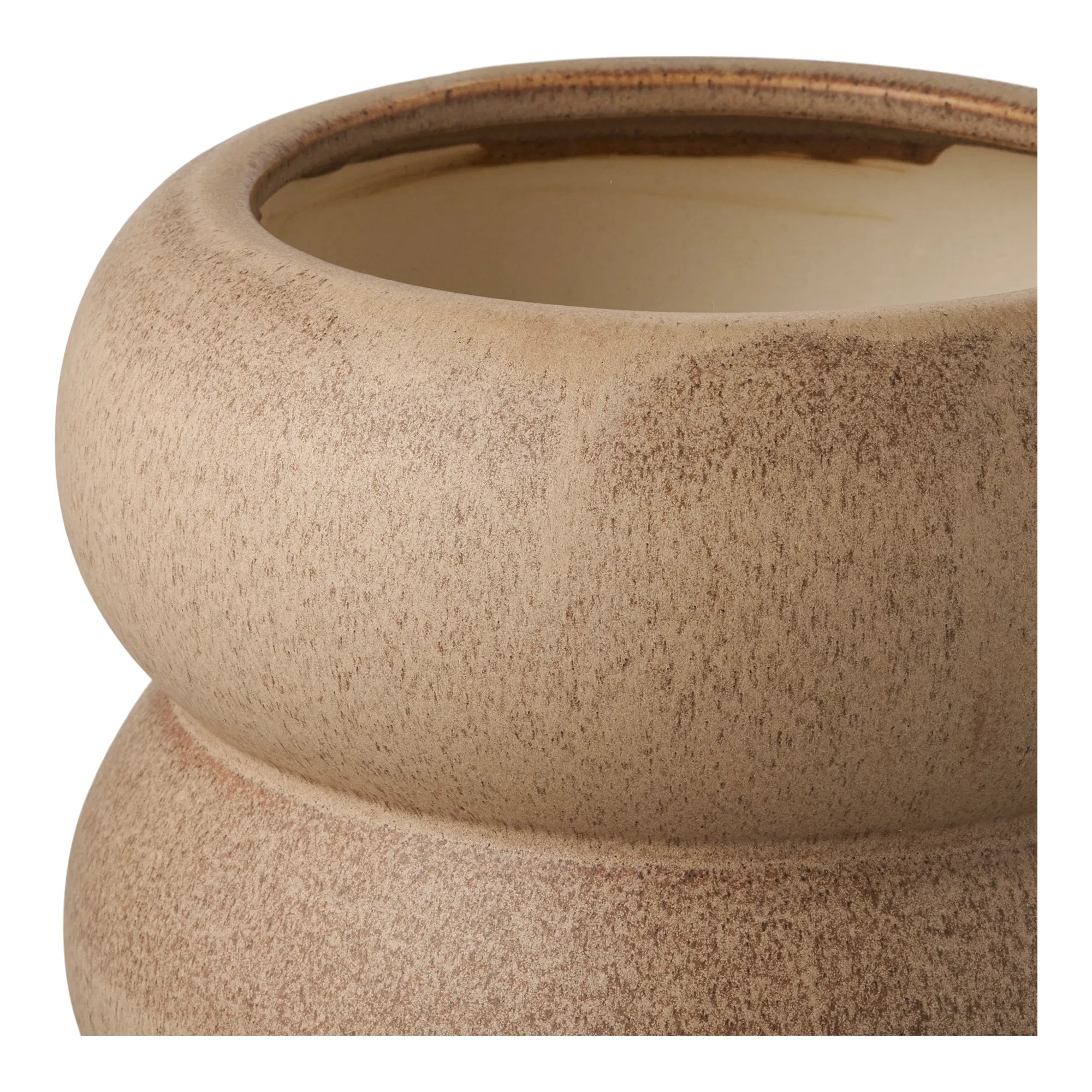 Blumentopf „Arvello“ – Braunes Keramik-Design mit organischer Form