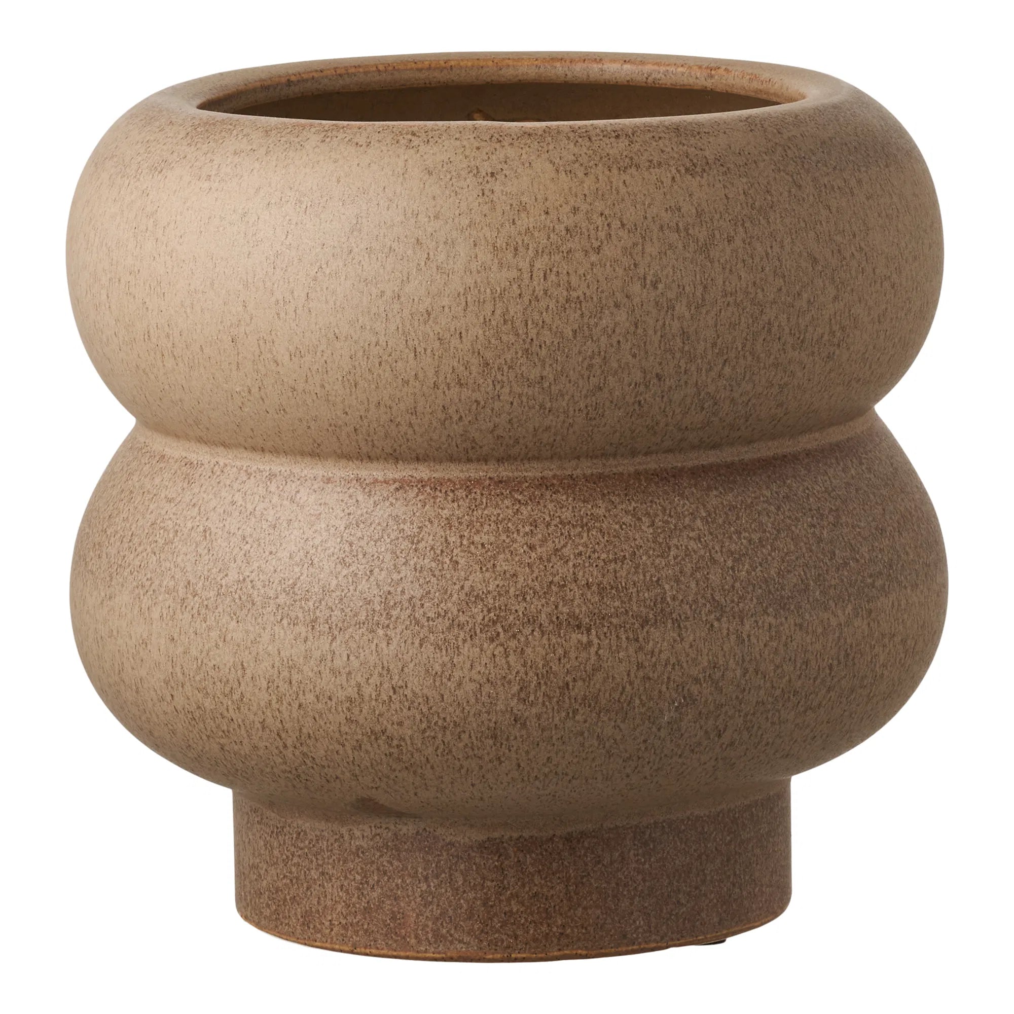 Blumentopf „Arvello“ – Braunes Keramik-Design mit organischer Form