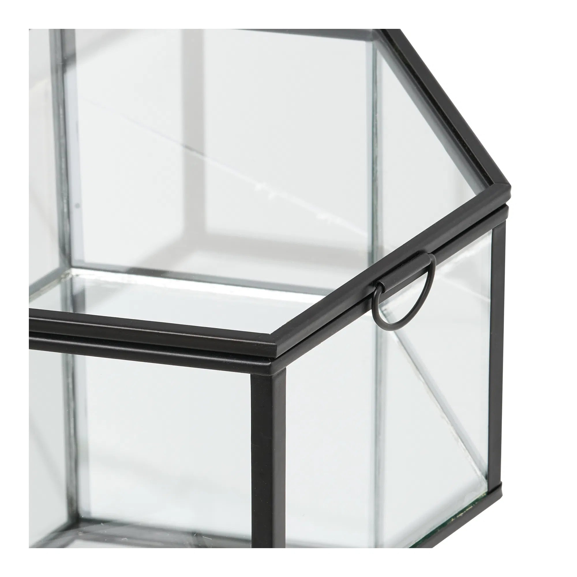 Aufbewahrungsbox Varnelle - aus Glas mit Metallrahmen (2er Set)