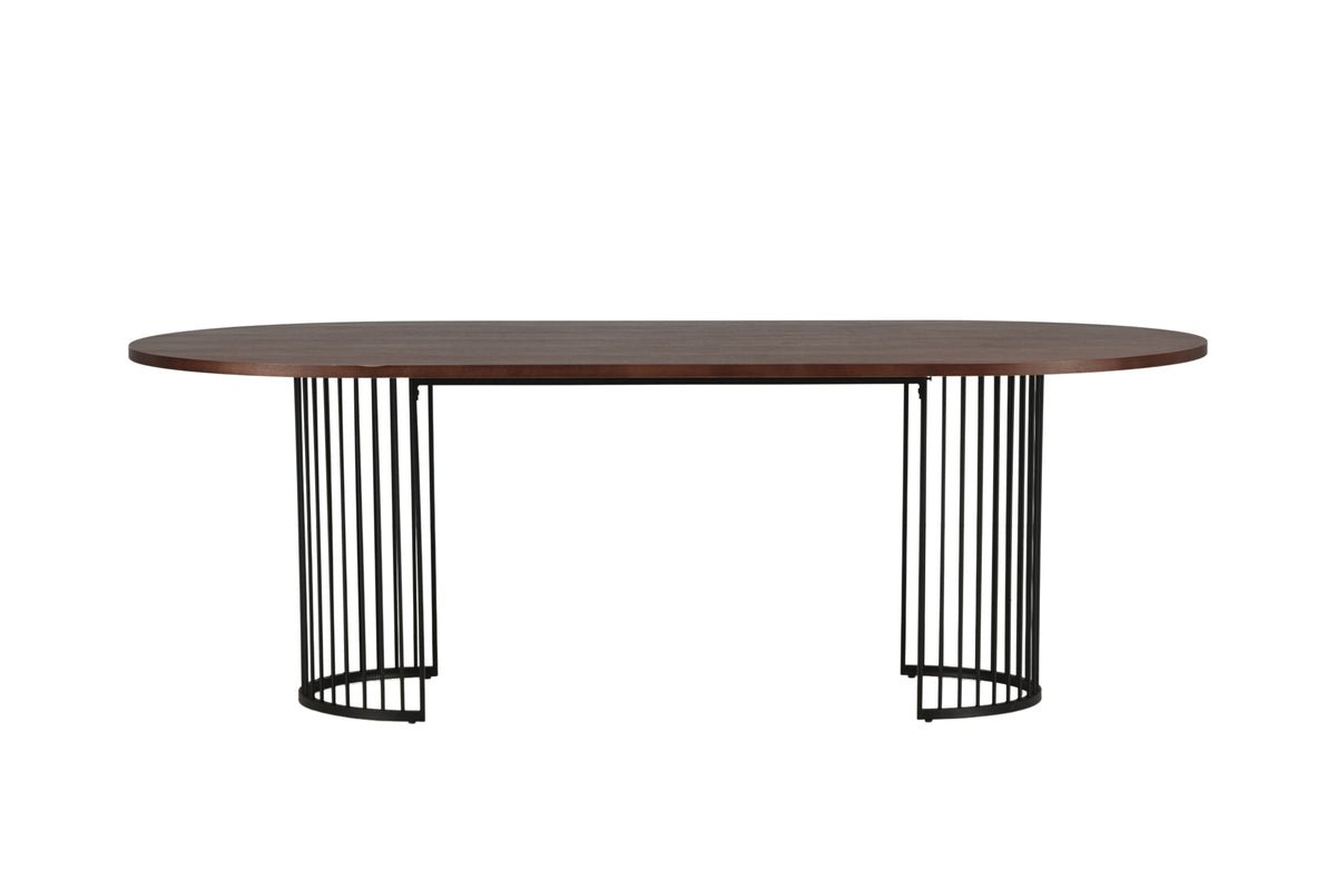 Esstisch Manolo - ovaler Esstisch mit Tischplatte in Schwarz und Walnuss